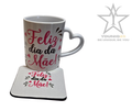 ❤️"Von Herzen für Mama"❤️ Muttertags-Set | Tasse mit Herzhänkel & Untersetzer |in jeder Sprache Personalisierbar